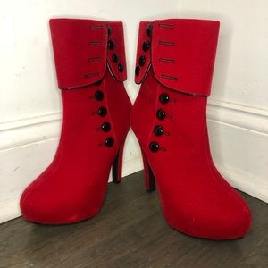 Red heeled booties
